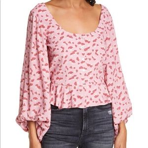 NWT Staud Gisele Mushroom Balloon Sleeve Blouse